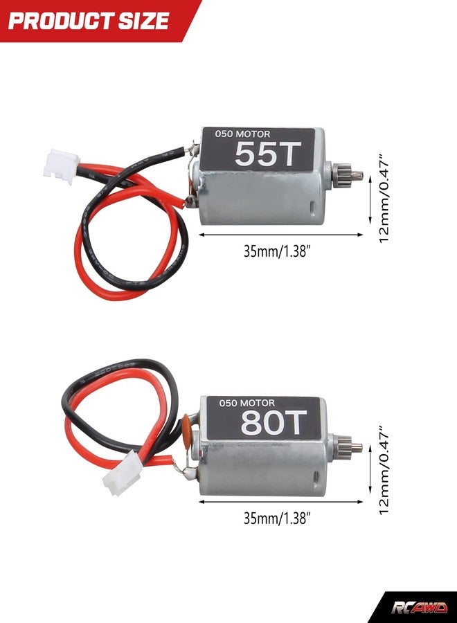 RCAWD 050 Brushed 55T Motor and 80T Motor for 1/24 Scx24 Deadbolt Chevrolet Wrangler Gladiator Bronco Crawlers Upgrade Parts - Image 3